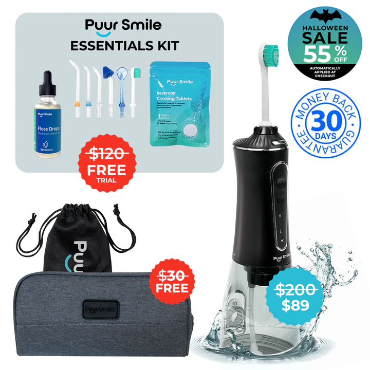 PUURSMILE WATER FLOSSER - 55% OFF HALLOWEEN SALE + 4 FREE GIFTS (WORTH $150)